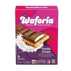 Waforia Vanilla Cream chocolate bar packaging on a white background