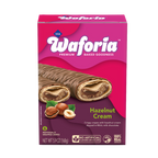 Waforia Hazelnut Cream crepes packaging on a white background