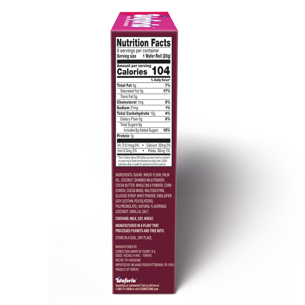 Nutrition facts label on a product packaging with a white background