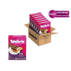 Waforia vanilla cream wafers packaging with a cardboard box containing multiple boxes on a white background.