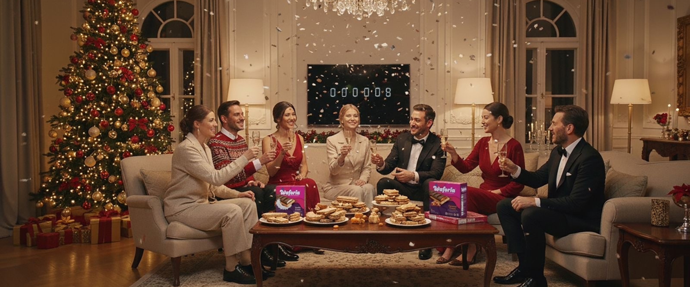 Guests Enjoying Waforia at Christmas