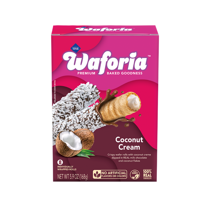 Chocolate-Enrobed Rolled Wafers – Coconut Cream (Case of 6 Boxes)