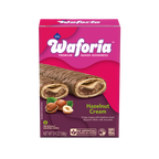 Waforia Hazelnut Cream wafers packaging on a white background