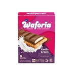 Waforia Vanilla Cream chocolate bar packaging on a white background
